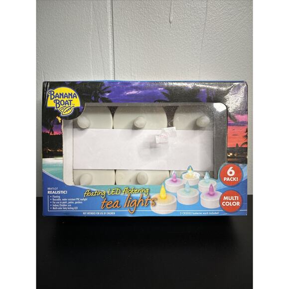 BlueDot Trading Other - 6 Floating LED Flickering tea light Candle Battery operated Banana Boat 2014